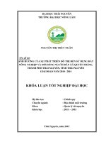 ẢNH HƯỞNG của sự PHÁT TRIỂN đô THỊ đến sử DỤNG đất NÔNG NGHIỆP và đời SỐNG NGƯỜI dân xã QUYẾT THẮNG, THÀNH PHỐ THÁI NGUYÊN, TỈNH THÁI NGUYÊN GIAI đoạn năm 2010   2014
