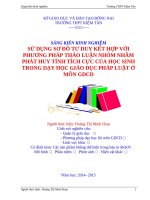 Sử dụng sơ đồ tư duy kết hợp với phương pháp thảo luận nhóm nhằm phát huy tính tích cực của học sinh trong dạy học giáo dục pháo luật ở môn giáo dục công dâ 