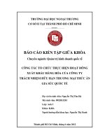 công tác tổ chức thực hiện hoạt đông xuất khẩu hàng hóa của công ty trách nhiệm hữu hạn thương mại thức ăn gia súc quốc tế