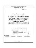 Sử dụng các phương pháp dạy học tích cực nhằm nâng cao chất lượng dạy học môn giáo dục công dân lớp 12” (qua khảo sát ở trường THPT nam hà, TP biên hòa, tỉnh đồng nai) 