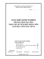 Phương pháp dạy học theo chủ đề tích hợp trong môn giáo dục công dân lớp 10 