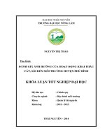 Đánh giá ảnh hưởng của hoạt động khai thác cát, sỏi tới môi trường huyện phú bình