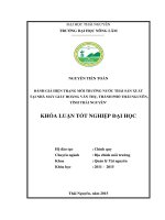 ĐÁNH GIÁ HIỆN TRẠNG môi TRƯỜNG nước THẢI sản XUẤT