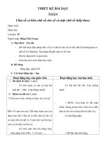 Thiết kế bài dạy chia số có bốn chữ số cho số có một chữ số 