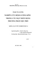 Nghiên cứu xác đinh hàm lương kêm trong cây mât nhân bằng phương pháp cực phổ xung vi phân 