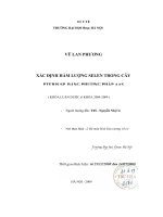 XÁC ĐỊNH hàm LƯỢNG SELEN TRONG cây PTERIS SP  BẰNG PHƯƠNG PHÁP AAS 