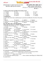 Bộ đề kiểm tra học kì 1 môn tiếng anh lớp 11 trường THPT quang trung, đà nẵng đề thi học kì 1 môn tiếng anh lớp 12 có đáp án