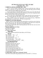 Kế hoạch giảng dạy môn tin học 