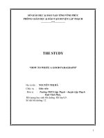 CHUYÊN ĐỀ TIẾNG ANH: HOW TO WRITE A GOOD PARAGRAPH