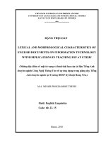 lexical and morphological characteristics of english documents on information technology with implications in teaching esp at utehy  