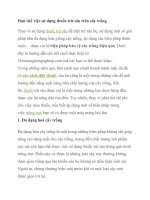 Hạn chế việc sử dụng thuốc trừ sâu trên cây trồng 