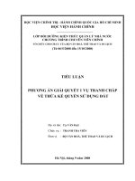 PHƯƠNG ÁN GIẢI QUYẾT 1 VỤ TRANH CHẤP VỀ THỪA KẾ QUYỀN SỬ DỤNG ĐẤT