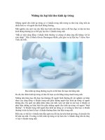 Những tác hại khi đeo kính áp tròng