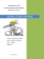 BÁO cáo QUẢN lí bảo DƯỠNG lập kế HOẠCH bảo TRÌ CHO máy dán NHÃN 