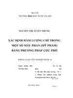 Xác định hàm luợng chì trong một số mẫu phấn (mỹ phẩm) bằng phuong pháp cực phổ 