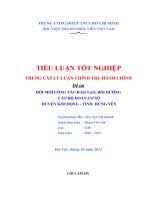 ĐỔI MỚI CÔNG TÁC ĐÀO TẠO, BỒI DƯỠNG CÁN BỘ ĐOÀN CƠ SƠ HUYỆN KIM ĐỘNG - TỈNH HƯNG YÊN