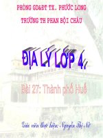 Đí lý lớp 4  thành phố Huế
