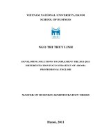 developing solutions to implement the 2011 2015 differentiation focus strategy aroma professional english 