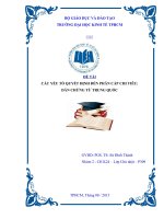 Đề tài các yếu tố quyết định đến phân cấp chi tiêu, dẫn chứng từ trung quốc