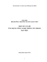 TÀI LIỆU bồi DƯỠNG THƯỜNG XUYÊN GIÁO VIÊN một số vấn đề ỨNG DỤNG CÔNG NGHỆ THÔNG TIN TRONG dạy học 