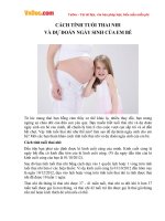 Cách tính tuổi thai nhi và dự đoán ngày sinh của em bé