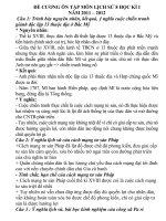 ĐỀ CƯƠNG ÔN TẬP MÔN LỊCH SỬ 8 HỌC KÌ I