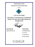 thực trạng và giải pháp quản lý ô nhiễm môi trường ở các khu công nghiệp trên địa bàn tỉnh kiên giang 