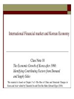 the economic growth of korea after 1990 identifying contributing factors from demand and supply sides