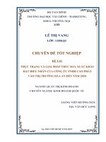 THỰC TRẠNG VÀ GIẢI PHÁP THÚC ĐẨY XUẤT KHẨU HẠT ĐIỀU NHÂN CỦA CÔNG TY TNHH CAO PHÁT VÀO THỊ TRƯỜNG HÀ LAN ĐẾN NĂM 2020