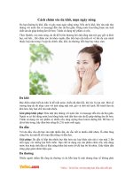 Cách chăm sóc da khô, mụn ngày nóng