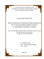 the use of reading strategies when reading esp by 4th year english majored students at the people s security academy  