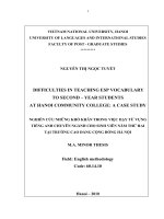 difficulties in teaching esp vocabulary to second year students at hanoi community college a case study  
