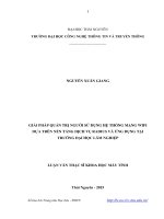 Giải pháp quản trị người sử dụng hệ thống mạng wifi dựa trên nền tảng dịch vụ Radius và ứng dụng tại trường Đại học Lâm nghiệp