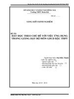 SKKN dạy học theo chủ đề với việc ứng dụng vào giảng dạy bộ môn GDCD bậc THPT 