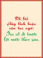 Binh luan cau An co di truoc loi nuoc theo sau