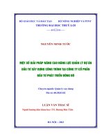 Một số giải pháp nâng cao năng lực quản lý dự án đầu tư xây dựng công trình tại công ty cổ phần đầu tư phát triển đông đô 