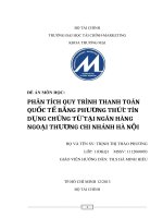 Phân tích quy trình thanh toán quốc tế bằng phương thức tín dụng chứng từ tại ngân hàng Ngoại thương chi nhánh Hà Nội