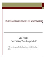 International Financial Market and Korean Economy fiscal policies of korea through the GFC