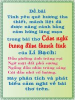 Phan tich bai Cam nghi trong dem thanh tinh.