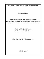 Quản lý nhà nước đối với thị trường chứng khoán việt nam trong hội nhập quốc tế