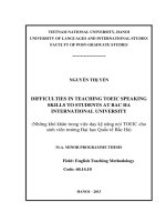 difficulties in teaching toeic speaking skills to students at bac ha international university  