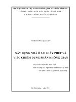 XÂY DỰNG NHÀ Ở SAI GIẤY PHÉP VÀ VIỆC CHIẾM DỤNG PHẦN KHÔNG GIAN