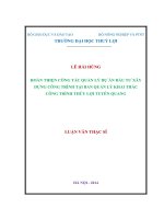 Hoàn  thiện công tác quản lý dự án đầu tư xây dựng công trình tại ban quản lý khai thác công trình thủy lợi tuyên quang 