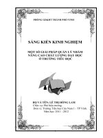 SKKN một số giải pháp quản lý nhằm nâng cao chất lượng dạy học ở trường tiểu học 