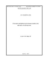 Ứng dụng mô hình toán đánh giá bồi lắng hồ chứa tuyên quang 