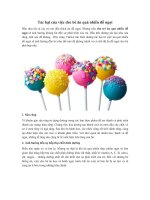 Tác hại của việc cho bé ăn quá nhiều đồ ngọt