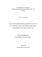 Chu mạnh trinh trong đời sống văn hóa và văn học việt nam những thập niên cuối thế kỷ XIX, đầu thế kỷ XX 