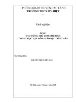 skkn tạo HỨNG THÚ CHO học SINH TRONG học tập môn GIÁO dục CÔNG dân 