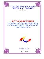 skkn tạo hứng thú cho học sinh trong các bài học thuộc chủ đề đạo đức môn giáo dục công dân –lớp 9 