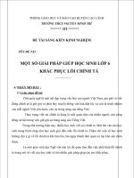 skkn một số GIẢI PHÁP GIÚP học SINH lớp 6 KHẮC PHỤC lỗi CHÍNH tả 